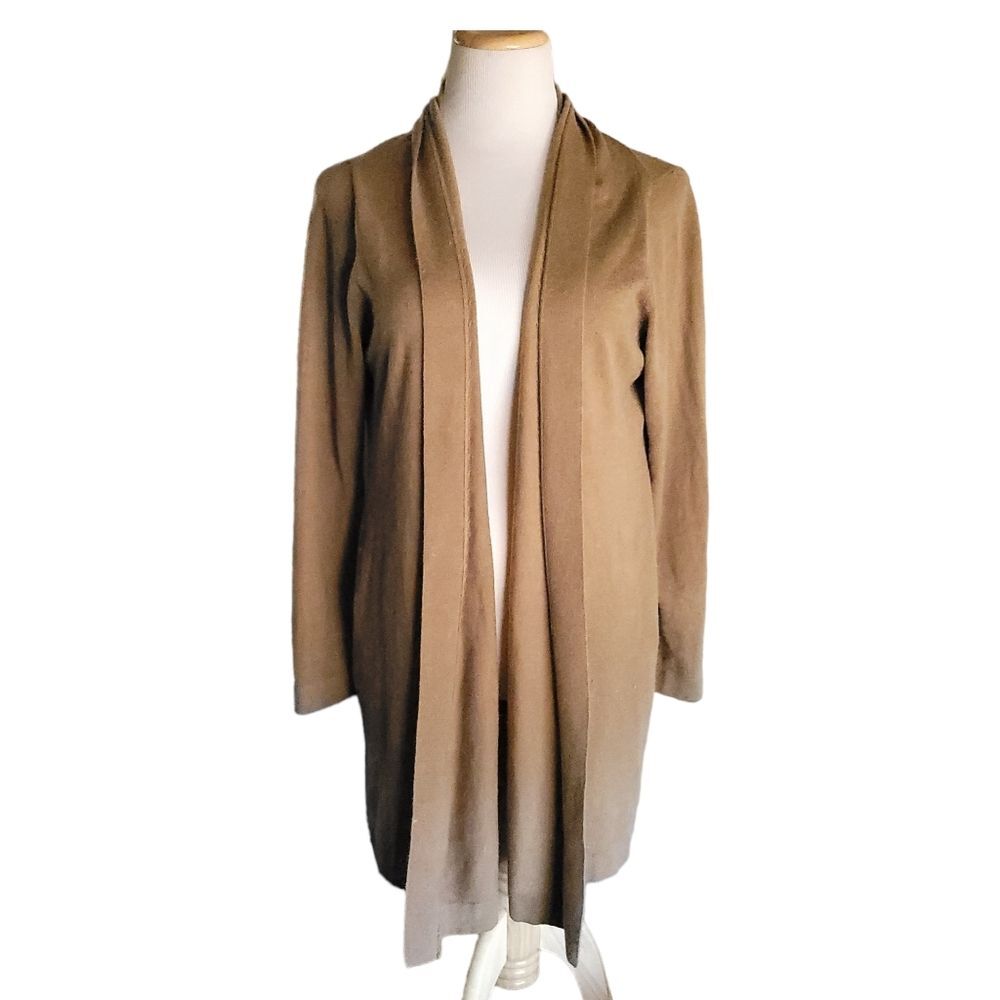 Soft Surroundings Women's Elbow patch Cardigan Sweater Tan Size Petite XL